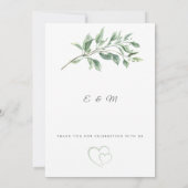 Sage Green Wedding Invitation | Elegant Botanical  招待状 (裏面)