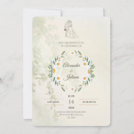 Sage Green Wedding Invitation | Elegant Modern 招待状