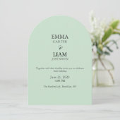 Sage Green Wedding Invitation Minimal Elegant 招待状 (スタンド正面)