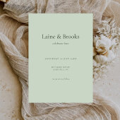 Sage Green Wedding Invitation | Minimal Typography 招待状