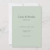 Sage Green Wedding Invitation | Minimal Typography 招待状 (正面)