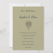 Sage Green Wedding Invitation Protea Botanical 招待状 (正面)