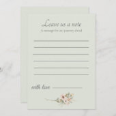 Sage Green Wedding Keepsake Insert ノートカード (正面/裏面)