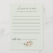 Sage Green Wedding Keepsake Insert ノートカード (正面)