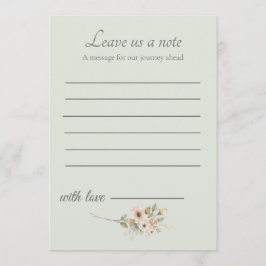 Sage Green Wedding Keepsake Insert ノートカード