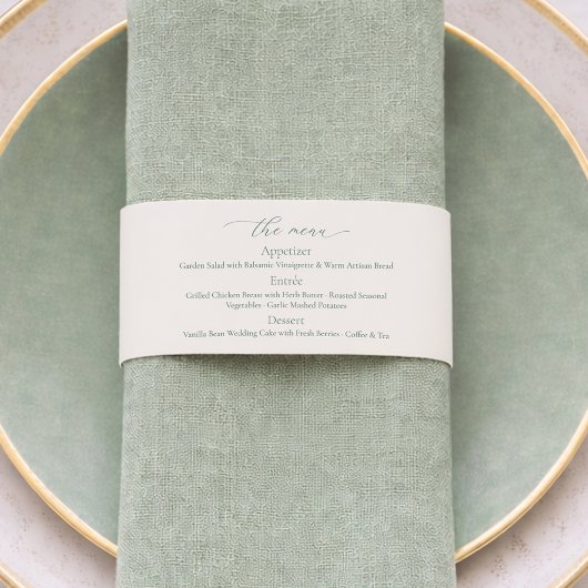 Sage Green Wedding Menu 招待状ベリーバンド