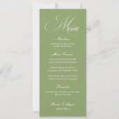 Sage Green Wedding Menu Card 招待状 (正面)