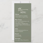 Sage Green Wedding Menu Card Editable Template 招待状 (正面)