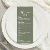 Sage Green Wedding Menu Card Editable Template 招待状