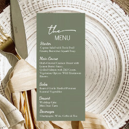 Sage Green Wedding Menu Card Editable Template 招待状