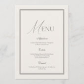 Sage Green Wedding Menu | Elegant Ivory Floral  招待状 (正面)