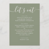 Sage Green Wedding | Minimalist Script Modern メニュー (正面)