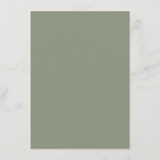 Sage Green Wedding | Minimalist Script Modern メニュー (裏面)