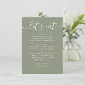 Sage Green Wedding | Minimalist Script Modern メニュー (スタンド正面)