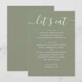 Sage Green Wedding | Minimalist Script Modern メニュー (正面/裏面)