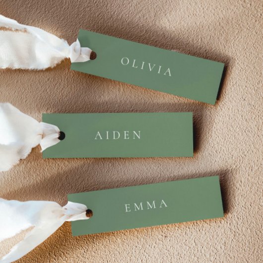 Sage Green Wedding Name Place Cards 招待状