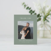 Sage Green Wedding Photo Thank You Card  招待状 (スタンド正面)