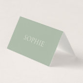 Sage Green Wedding Place Card  (正面)