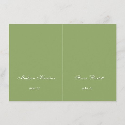 Sage Green Wedding Place Card DIY 招待状 (正面)