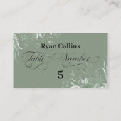 Sage Green Wedding Place Cards | Elegant Greenery  プレイスカード (裏面)