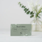Sage Green Wedding Place Cards | Elegant Greenery  プレイスカード (スタンド正面)