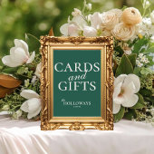 Sage Green Wedding Reception Gift Table Sign ポスター