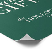 Sage Green Wedding Reception Gift Table Sign ポスター (角)