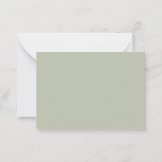 Sage green wedding response RSVP ノートカード (裏面)