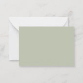 Sage green wedding response RSVP ノートカード (裏面)