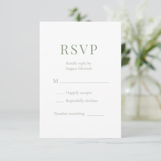 Sage Green Wedding RSVP  (スタンド正面)