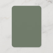 Sage Green Wedding RSVP Modern Minimalist Simple エンクロージャーカード (裏面)