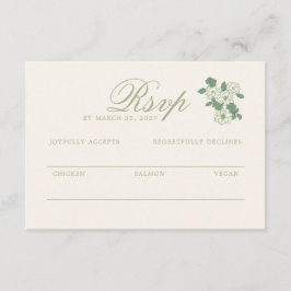 Sage Green Wedding RSVP Response Card エンクロージャーカード