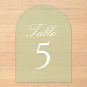 Sage Green Wedding Table Number アクリル招待状 (正面)