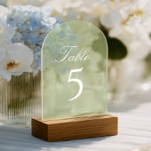 Sage Green Wedding Table Number アクリル招待状
