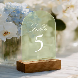 Sage Green Wedding Table Number アクリル招待状
