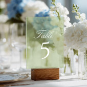 Sage Green Wedding Table Number アクリル招待状