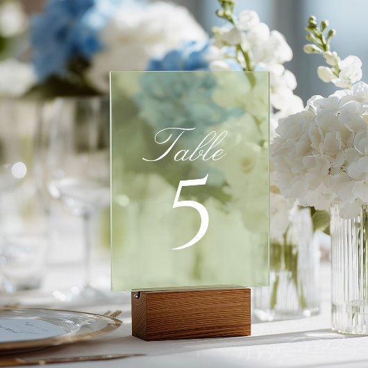 Sage Green Wedding Table Number アクリル招待状