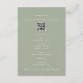 Sage Green Wedding Weekend Info Card エンクロージャーカード (裏面)