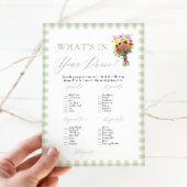 Sage Green What's In Your Purse Bridal Shower Game 招待状