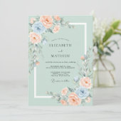 Sage Green Whimsical Spring Wedding 招待状 (スタンド正面)