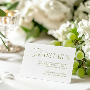 Sage Green & Whiteの結婚Webサイトエンクロージャカード エンクロージャーカード