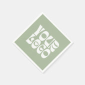 Sage Green & Whiteビジネス企業のロゴナプキン スタンダードカクテルナプキン (角)