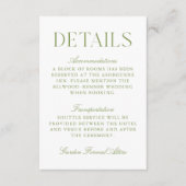 Sage Green & White結婚の結婚詳細 エンクロージャーカード (正面)