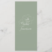 Sage Green & White | シックなフラワーの結婚式 メニュー (裏面)