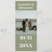 Sage Green White 1フォトミニマルはっきりしたリスト結婚ズ プログラム (正面)