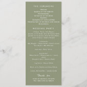 Sage Green White 1フォトミニマルはっきりしたリスト結婚ズ プログラム (裏面)