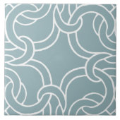 Sage Green White Celtic Knot Seamless Pattern Tile タイル (正面)