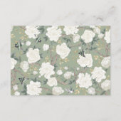 Sage Green White Chinoiserie Wedding Details エンクロージャーカード (裏面)