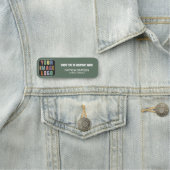 Sage Green White Companyロゴ、従業員名タイトル 名札 (インサイチュ)