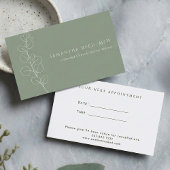 Sage Green White Eucalyptus Therapist Appointment  名刺